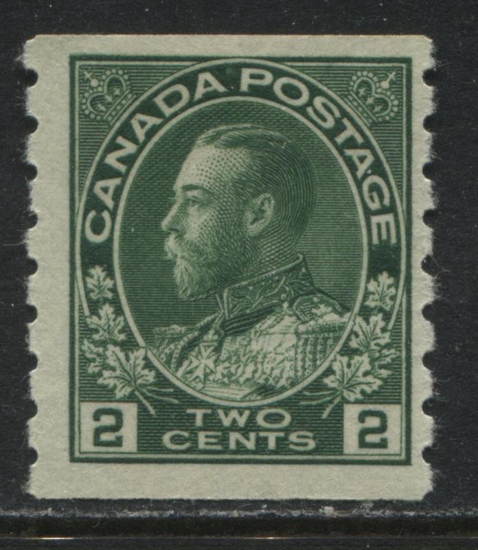 Canada KGV Admiral 1922 2 cents green coil mint o.g.