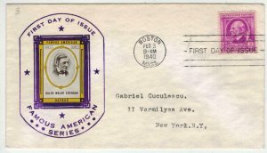 1940 Famous Americans Better Cachet 861 RALPH WALDO EMERSON Reid Photo Cachet