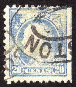1916, US 20c, Franklin, Used, stains, Sc 476