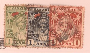 Zanzibar, Scott #62-64, Used