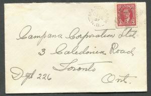 NEW BRUNSWICK SPLIT RING TOWN CANCEL COVER MARCH BANK 