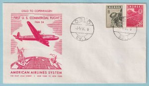 NORWAY 1946 FIRST FLIGHT COVER FROM OSLO NORWAY TO COPENHAGEN DENMARK - CV296