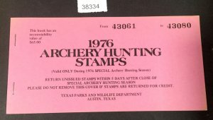 MOMEN: US STAMPS   1976 ARCHERY HUNTING STAMPS MINT OG NH  BOOKLET LOT #38334