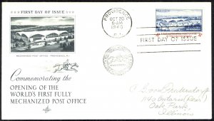 USA Sc# 1164 (ArtCraft) FDC (b) (Providence, RI) 1960 1st Automated Post Office