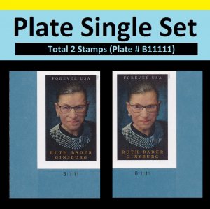 US 5821a Ruth Bader Ginsburg imperf NDC plate single set 2 MNH 2023