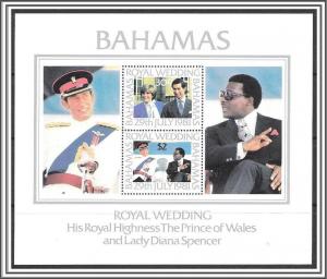 Bahamas #491a Royal Wedding Diana MNH