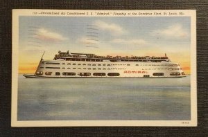 1959 Hand Colored Postcard SS Admiral Steamer St Louis Missouri Chicago Illinois