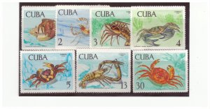 CUBA SC. 1395-1401 1969 MARINE LIFE COMPLETE SET OF 7 MNH YE10