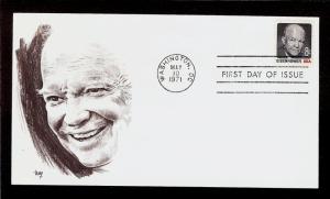 FIRST DAY COVER #1394 Eisenhower 8c Regular Postage MARQ U/A FDC 1971