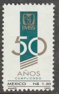 MEXICO 1810, SOCIAL SECURITY INSTITUTE, 50th ANNIVERSARY. SINGLE MINT, NH. VF.