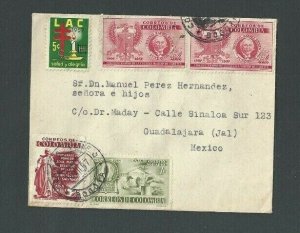 1957 Bogota Colombia To Guadalajara Mexico W/Tuberculosis Stamp On Airmail Cover