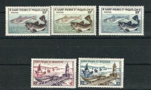 St Pierre & Miq 351-55 Y&T 353-57 MNH VF 1957 SCV $7.65