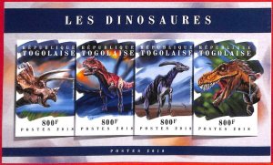 A4945 - TOGO - ERROR IMPERF, Miniature sheet: 2018, Dinosaurs, Prehistory