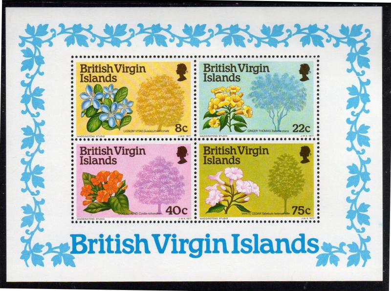 VIRGIN ISLANDS #341a  1978  FLOWERING TREES   MINT VF NH O.G  S/S