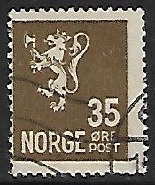 Norway # 123 - Heraldic Lion - used......{GR41}