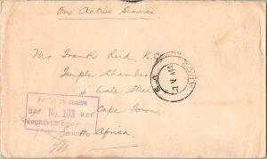 South Africa Soldier's Free Mail 1941 E.A. A.P.O. 2 Nairobi, Kenya to Cape To...