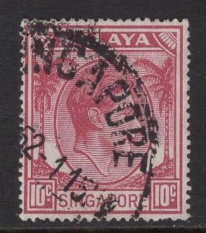 Singapore   #9a  used   1950  George  VI  10c  perf 18