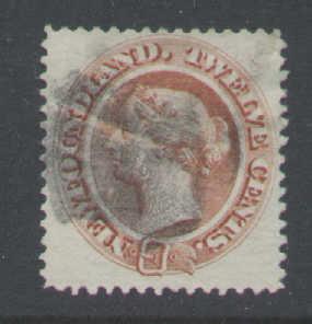 Newfoundland  #4296 - Scott cat. #28 - 12c Queen Victoria , pale red brown