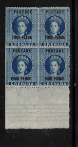 Grenada #13 (SG #26) Very fine Mint Block Full Original Gum Lightly Hinged