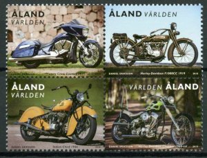 Aland Motorcycles Stamps 2018 MNH Harley Davidson Indian Chief 4v Block