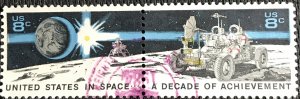 US #1434-1435 Used Horizontal Pair Space Achievement SCV $.50