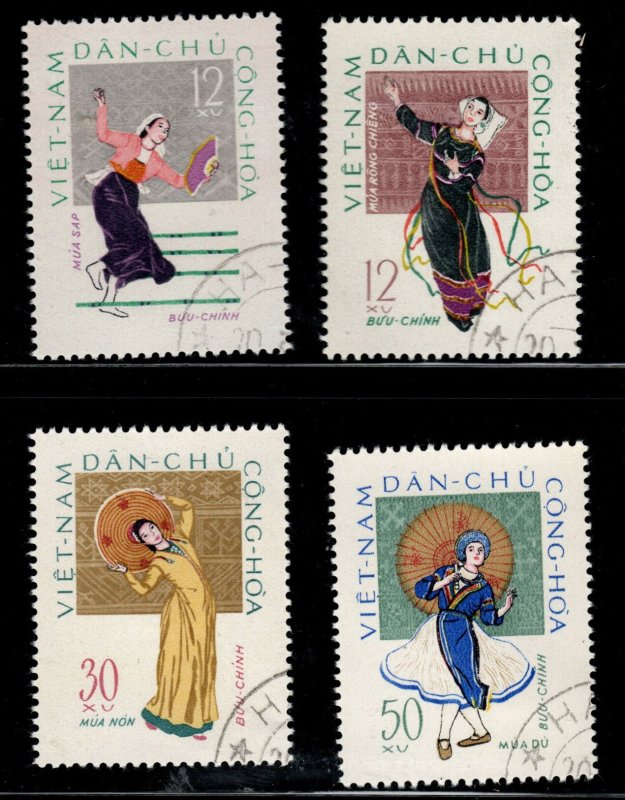 North Viet Nam Scott 195-198 Used favor canceled 1962 Folk Dance set