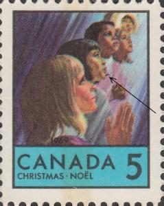 BLACK ARC BY CHIN = Error / Variety = Canada 1969 #502pi Pos.5 MNH-Sp [ec155]