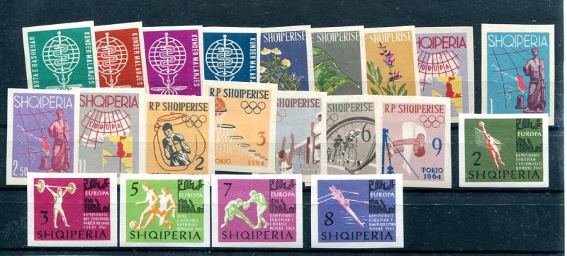 Albania  lot of Imperforated stamps VF NH - Lakeshore Philatelics