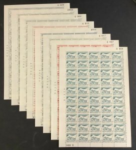 GREENLAND #78-85, Complete set of 8 in Sheets of 50, NH, VF, Scott $222.50