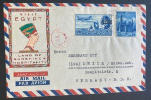 1950s Heliopis Egypt Airmail cover To Zeitz Germany Land Of Sunshine