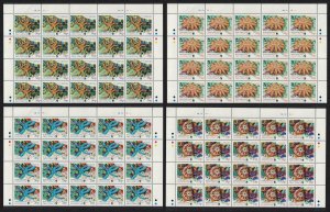 BIOT WWF Sea Stars 4v Blocks of 20v 2001 MNH SC#231-234 SG#253-256 MI#266-269