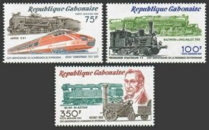 EDSROOM-6181 Gabon C249-51 MNH George Stephenson Locomotives