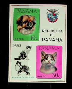 PANAMA Sc C356(NOTE) NH SOUVENIR SHEET OF 1967 - CATS & DOGS