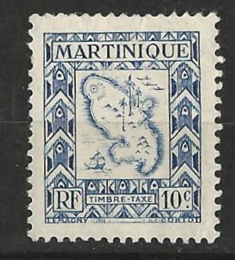 Martinique # J37  Postage Due - Island Map   (1) VF Unused