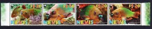 Nevis WWF Rainbow Parrotfish Strip of 4v 2007 MNH SC#1510a-d SG#2015-2018