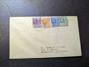 1929 British Guiana Airmail Cover Paramaribo Local Use