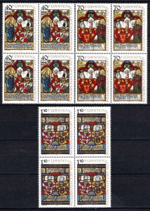 Liechtenstein Scott # 671 - 673, mint nh, block of 4 each