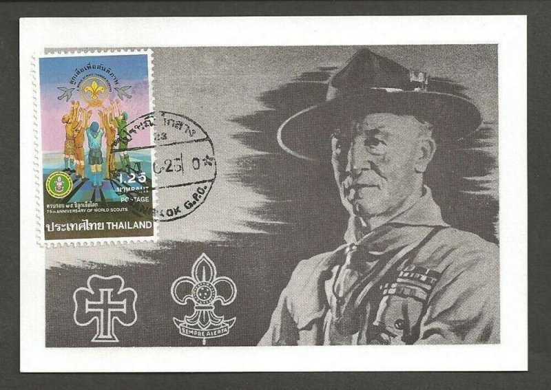 1982 Scouts Thailand 75th anniversary FDC  maximum card