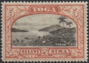 Tonga 1943 SG82 5/- Vavau Harbour MLH