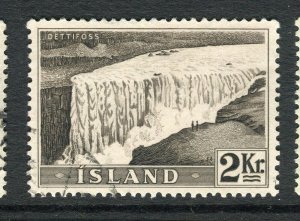ICELAND; 1956 early Waterfalls Power Plants issue used hinged 2K. value