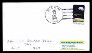 1969 APOLLO 11 SPLASH DOWN DAY - JULY 24TH - APOLLO, PA - U.S. #1371  (ESP#353)