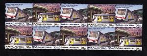 Malaysia - #620a Transportation Complete Booklet Strip - MNH