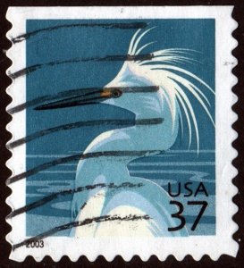 SC#3830D 37¢ Snowy Egret Booklet Single (2004) Used