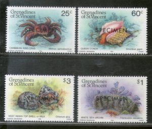 St. Vincent Grenadines 1985 Shellfish Marine Life Crab SPECIMEN Sc 472-75 MNH...