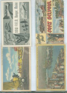 US  4 different types of WW II Patriotic postcards, 2 mailed during the war - 2 unused