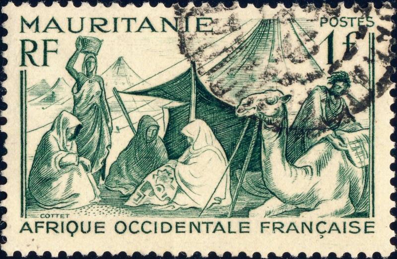 MAURITANIE / MAURITANIA - 1940 - Yv.110 / Mi.115 1fr Vert Oblitéré TB