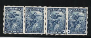 Canada #208iv Very Fine Never Hinged Wide Gutter Strip Of Four