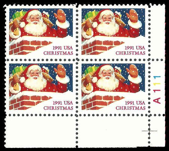 PCBstamps   US #2579 PB $1.16(4x{29c})Santa & Chimney, MNH, (PB-4)