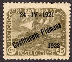 1922, Fiume 45c, MH, Sc 165