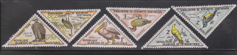 MAURITANIA Scott # J26-31 Mint Hinged - Birds On Postage Dues